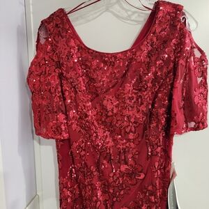 Elegant Red Sequin Dress